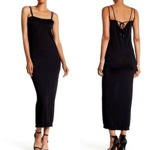 Wolford Black Mesh Strappy Square Neck Maxi Tube Dress Size Small Disco Witchy